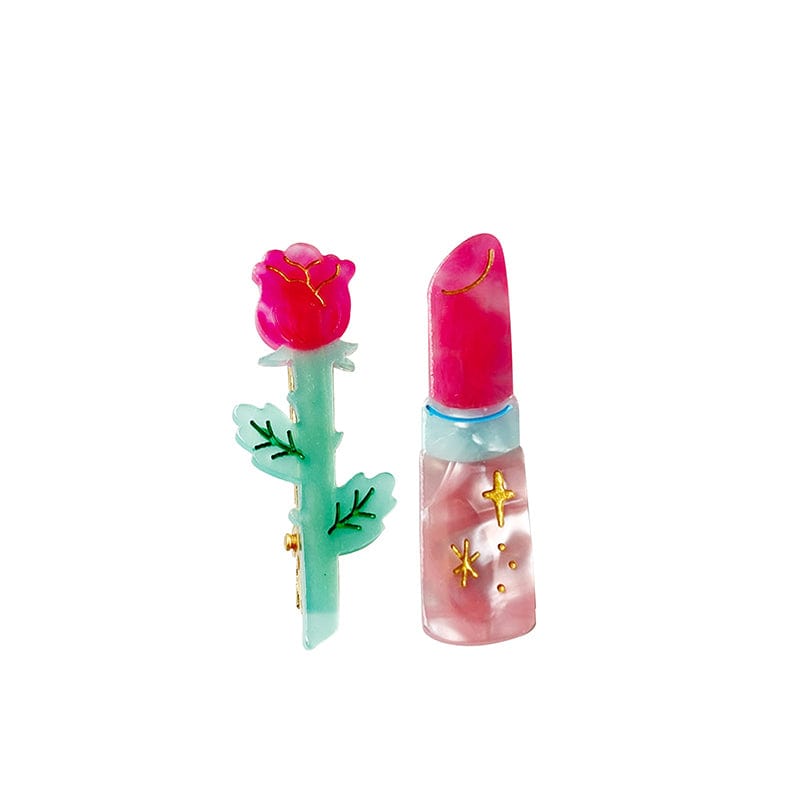 Rose & Lipstick Hair Clip Set | NueShiny & CLOUDY YUJIE