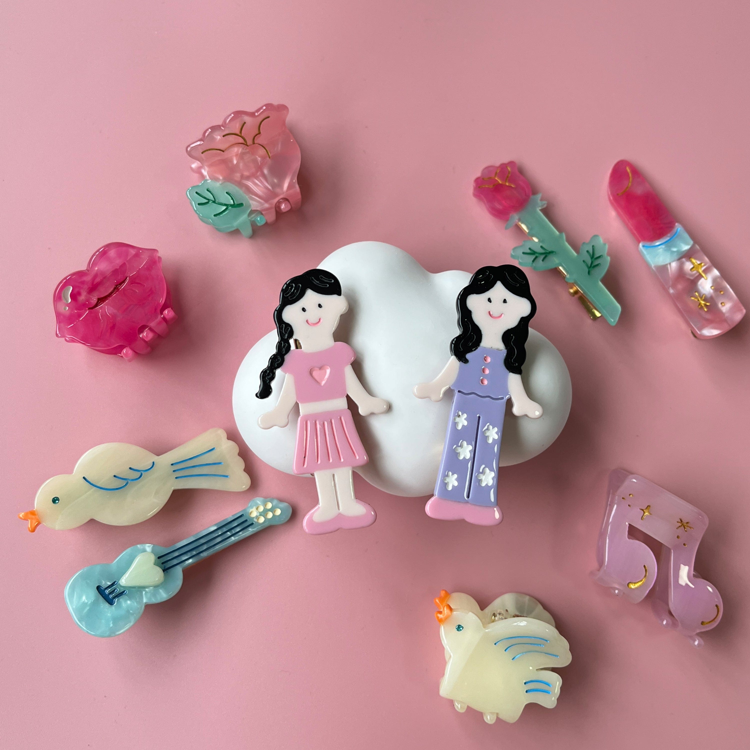 Bird & Note Hair Clip Set | NueShiny & CLOUDY YUJIE