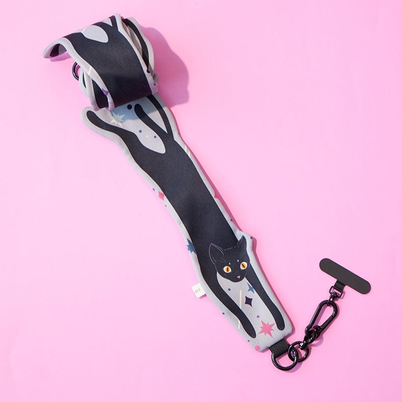 Black Cat Crossbody Phone Strap | NueShiny & PIPIZU