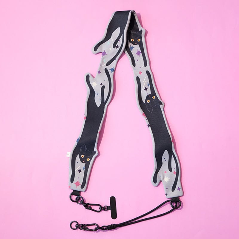 Black Cat Crossbody Phone Strap | NueShiny & PIPIZU
