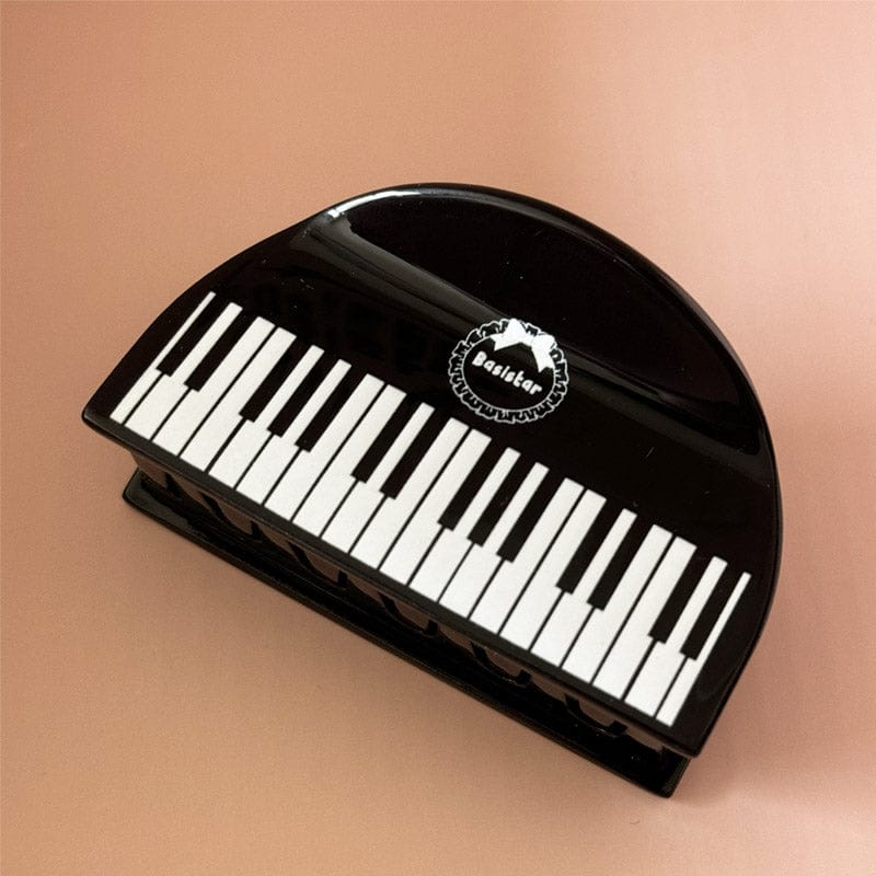 Medium Black And White Piano Hair Claw Clips | NueShiny & BASISTAR