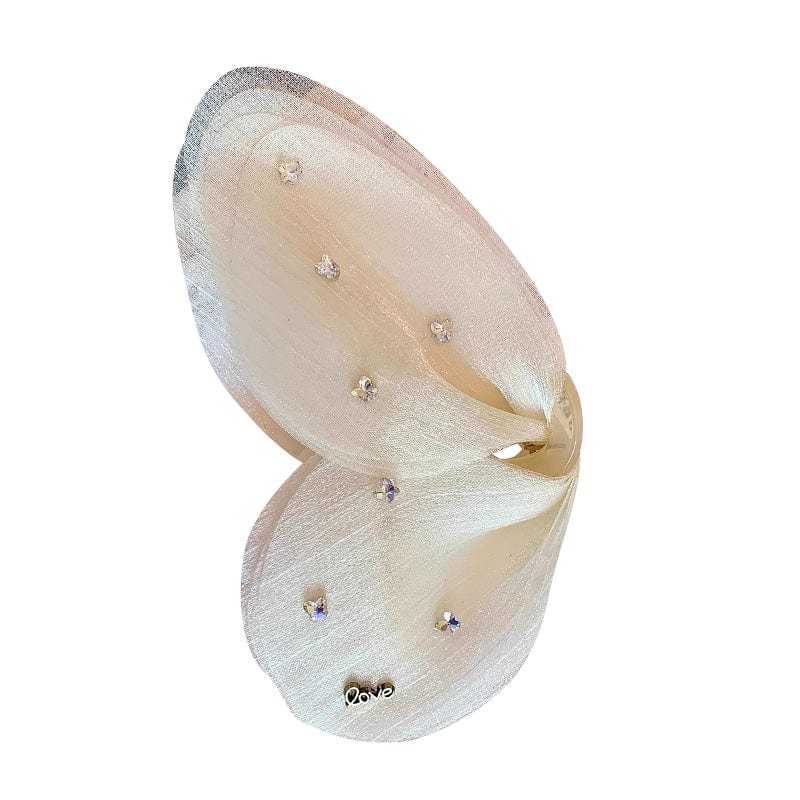 Jumbo Milky White Tulle Butterfly Hair Claw Clips | NueShiny & oziz