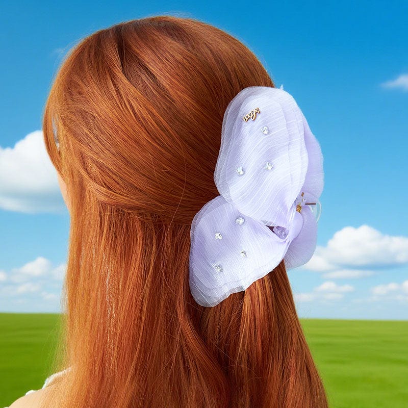 Jumbo Taro Purple Tulle Butterfly Hair Claw Clips | NueShiny & oziz