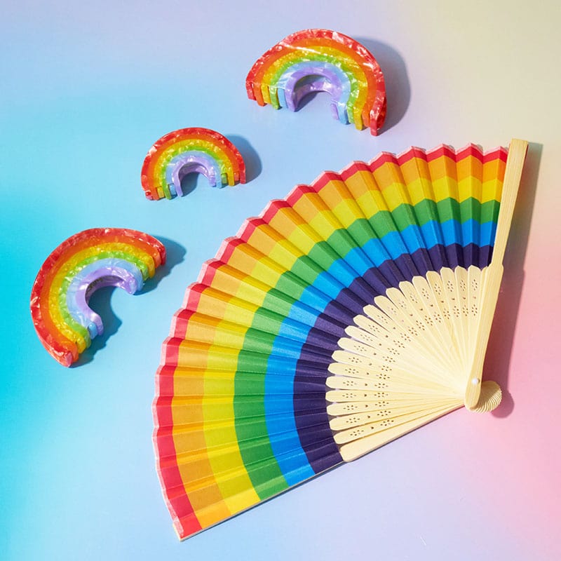 Rainbow Folding Fan | NueShiny