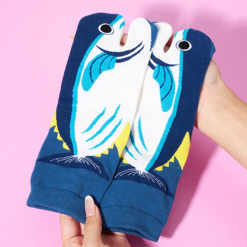 One Pair Of Pomfret Fish Two-Toe Grip Socks | NueShiny