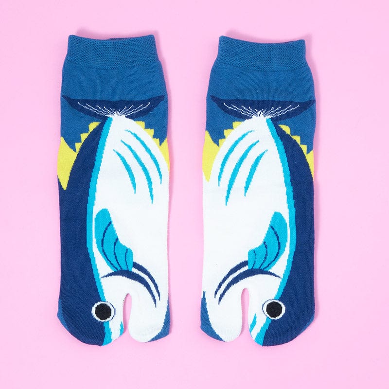 One Pair Of Pomfret Fish Two-Toe Grip Socks | NueShiny