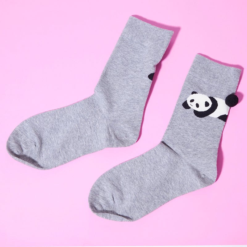 3-Pack Animal Crew Socks - Bear+Panda+Corgi Collection | NueShiny