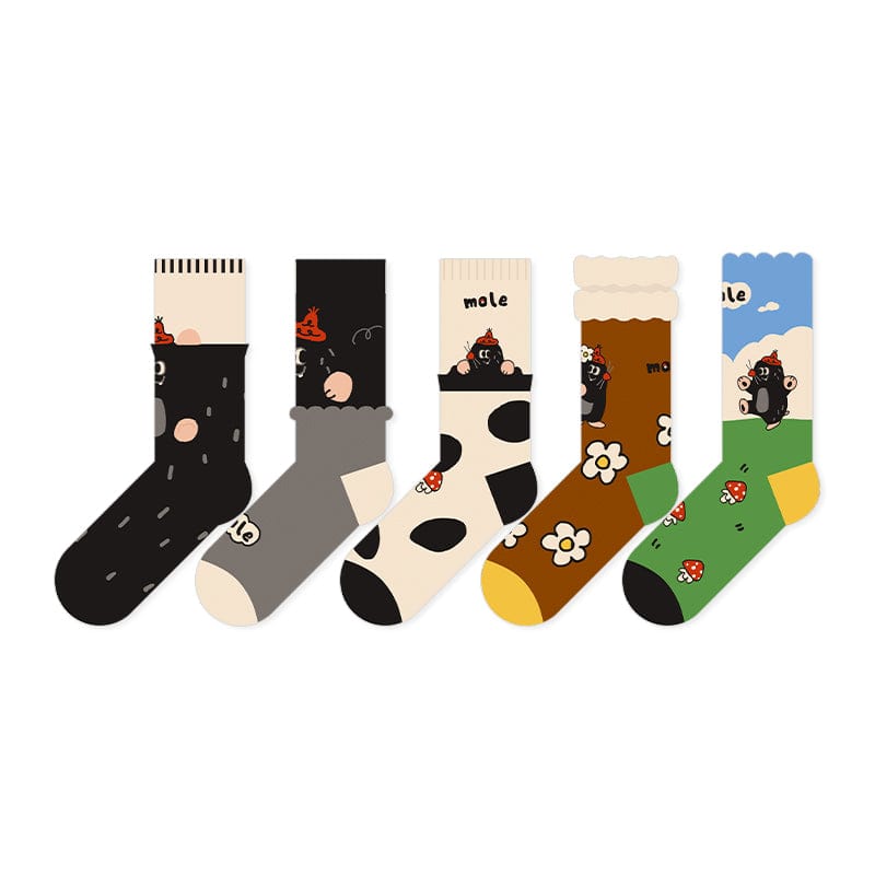 Five Pairs Of Little Mole Socks | NueShiny