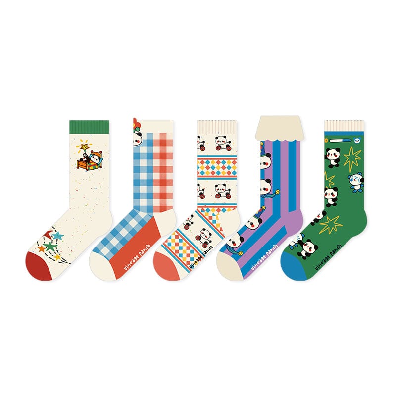 Five Pairs Of Vintage Panda Socks | NueShiny