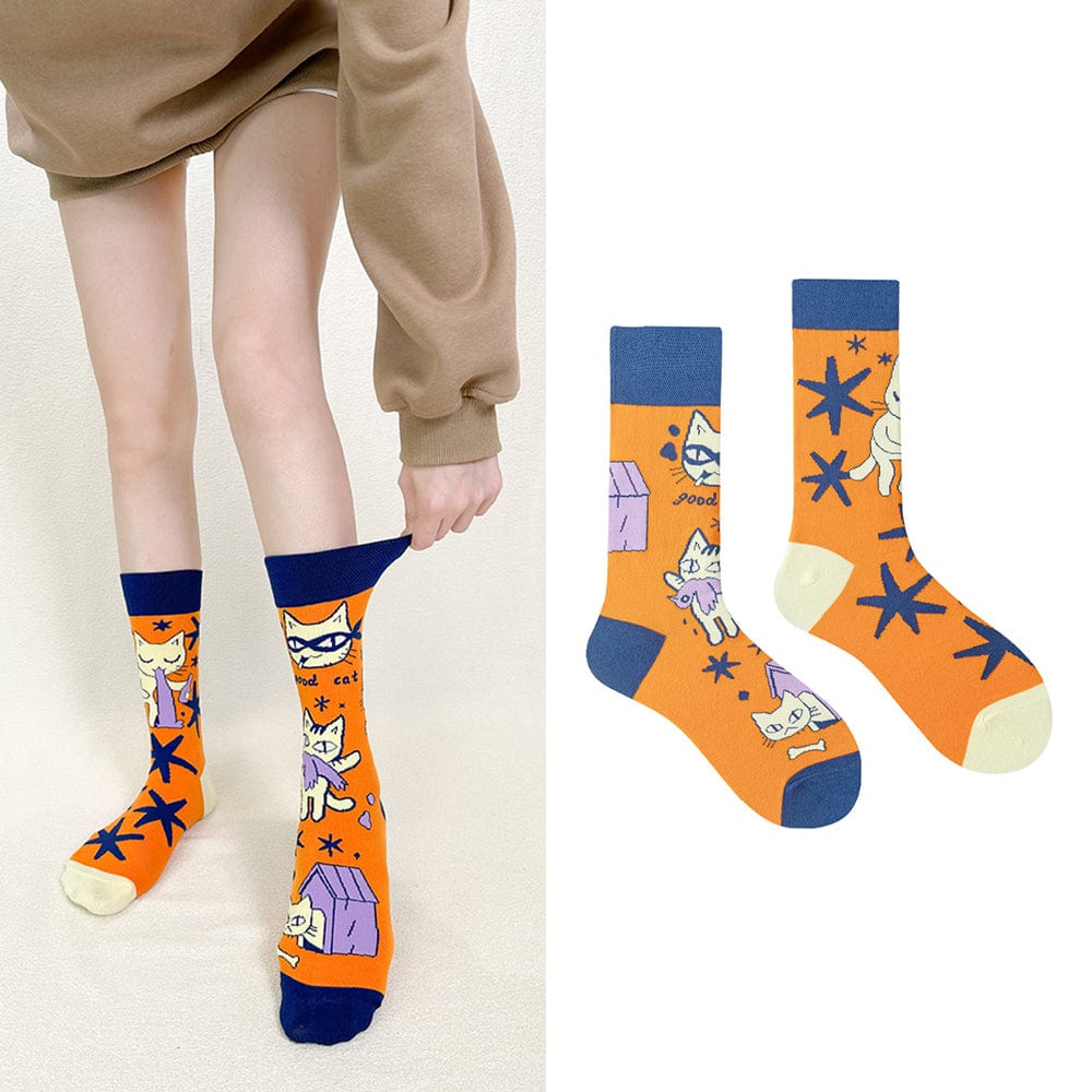 One Pair Of Starfish Cat Socks | NueShiny