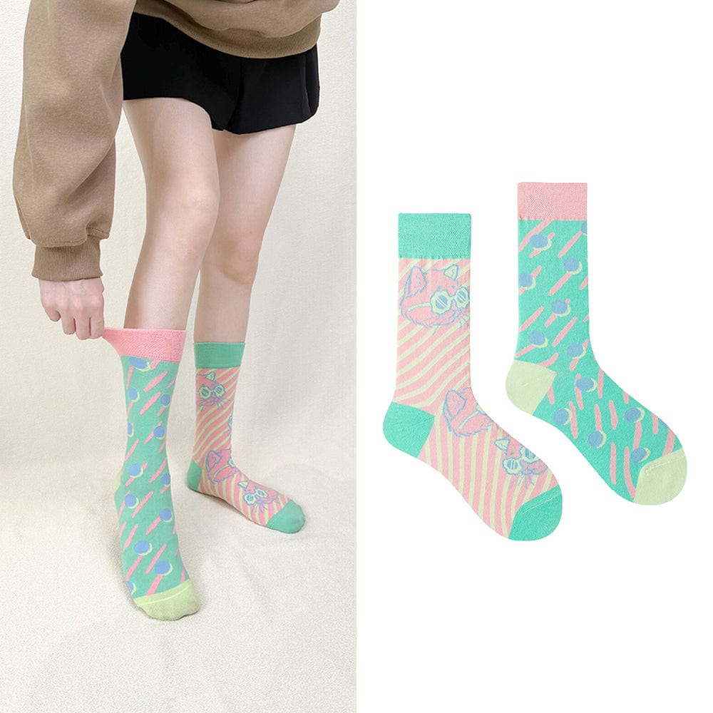 One Pair Of Sunglasses Cat Socks | NueShiny