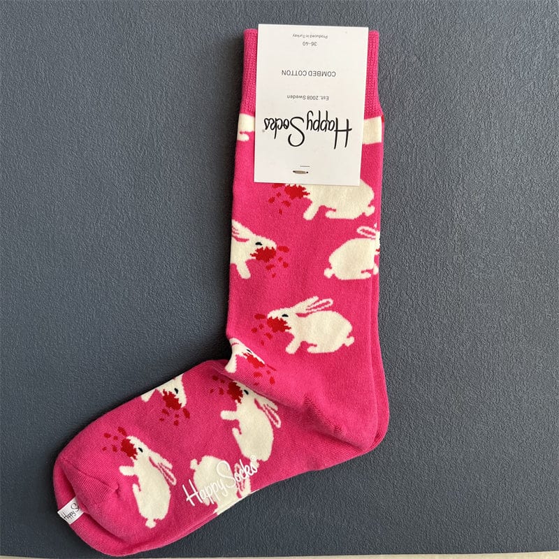 One Pair Of Red Bunny Socks | NueShiny