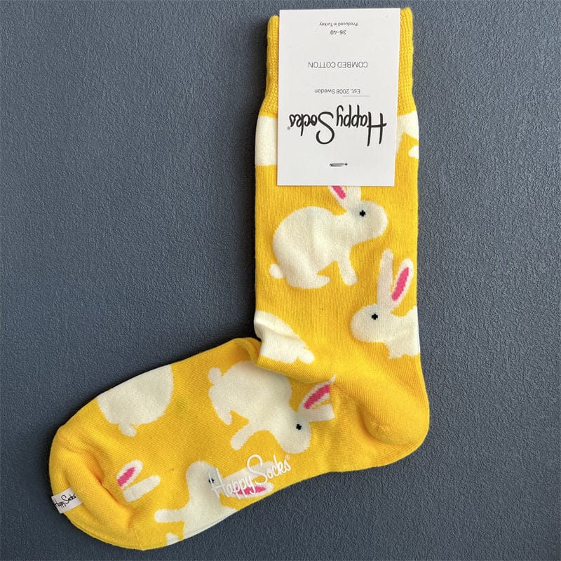 One Pair Of Yellow Bunny Socks | NueShiny