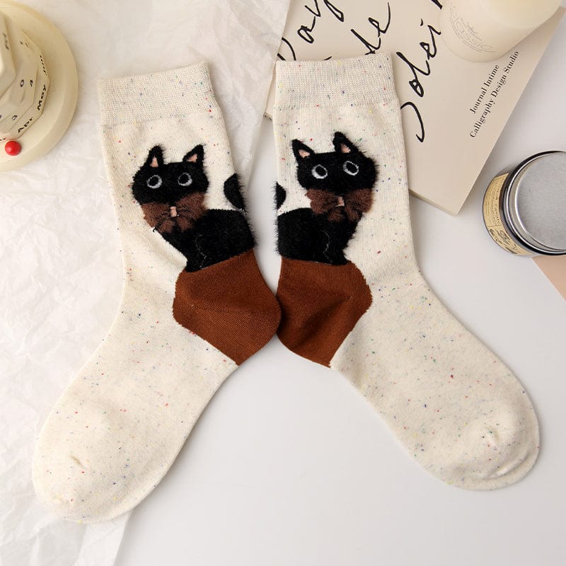 Four Pairs Of Cat Series Socks | NueShiny