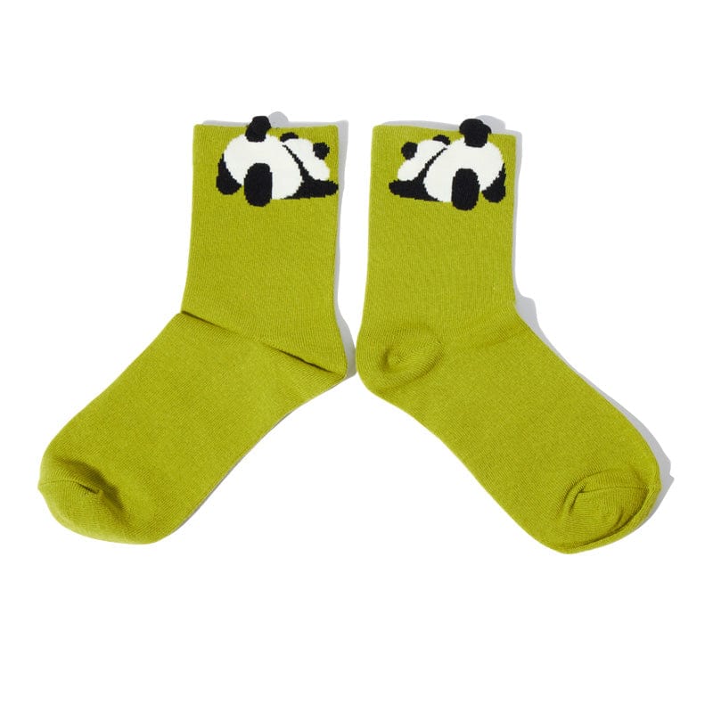 One Pair Of Green Little Panda Socks | NueShiny