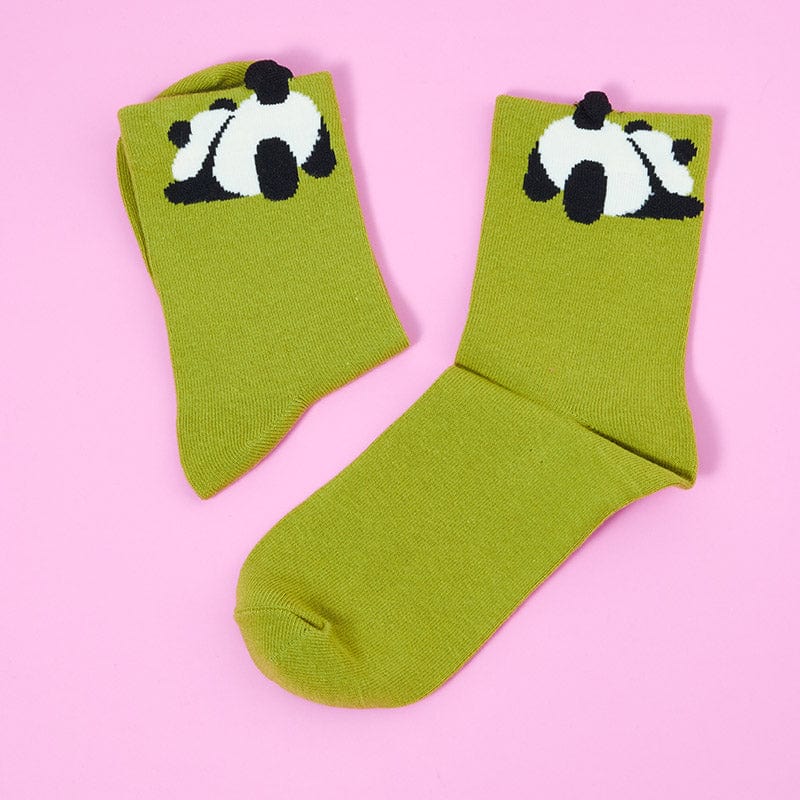 One Pair Of Green Little Panda Socks | NueShiny