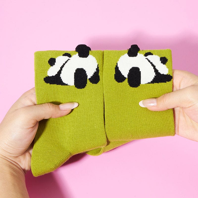 One Pair Of Green Little Panda Socks | NueShiny