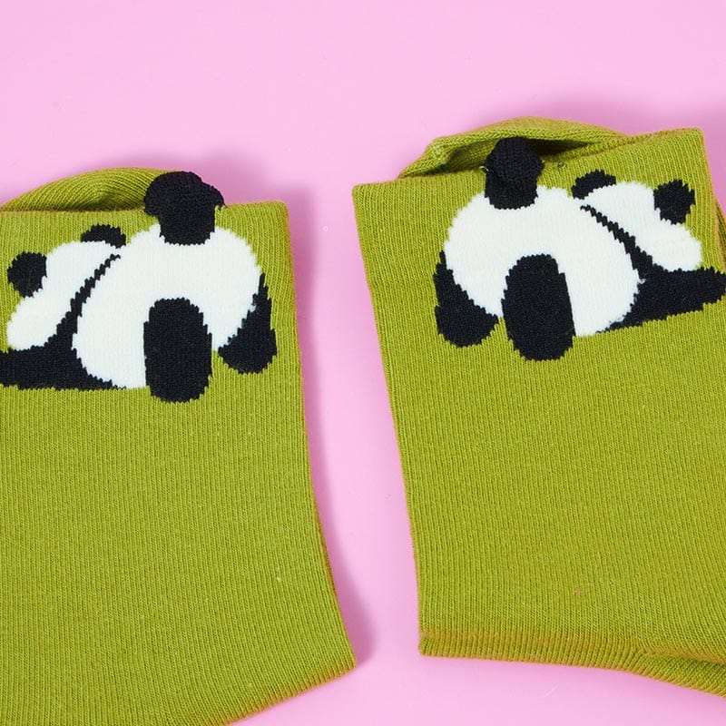 One Pair Of Green Little Panda Socks | NueShiny
