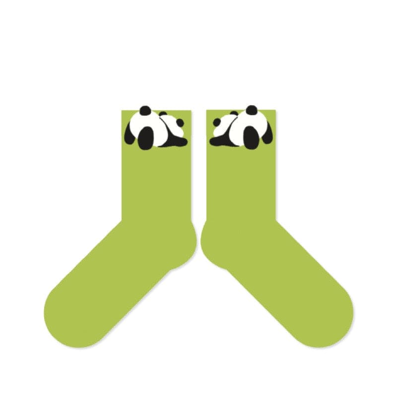 One Pair Of Green Little Panda Socks | NueShiny