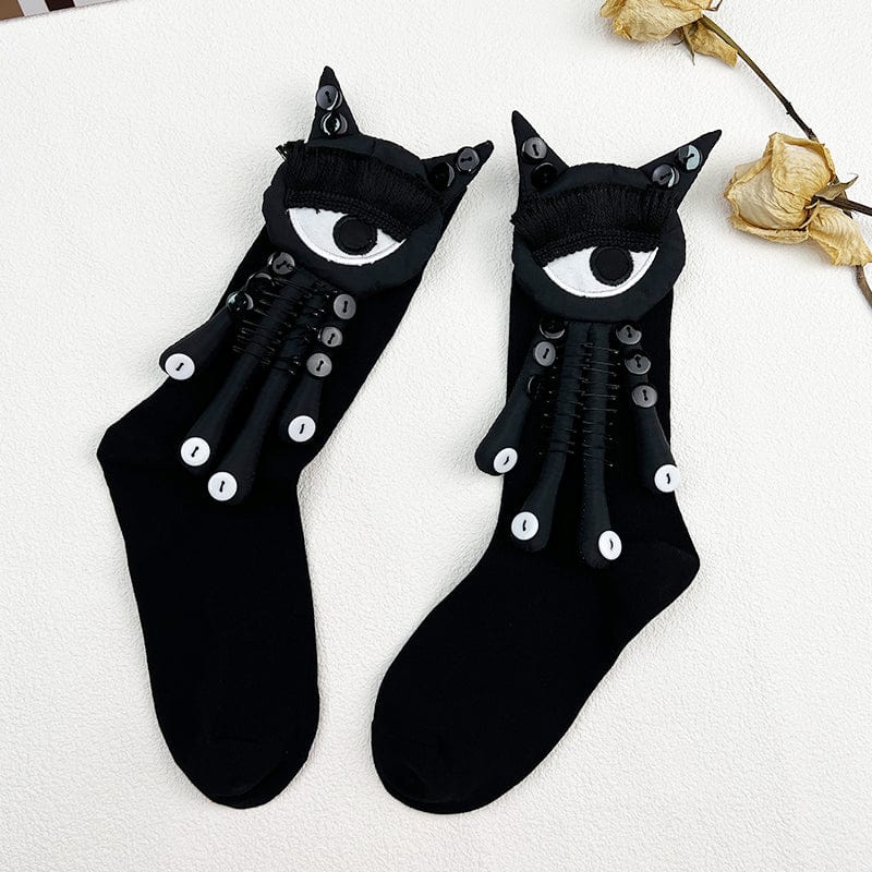Black Socks with Removable Black Googly Eyes Dolls | NueShiny