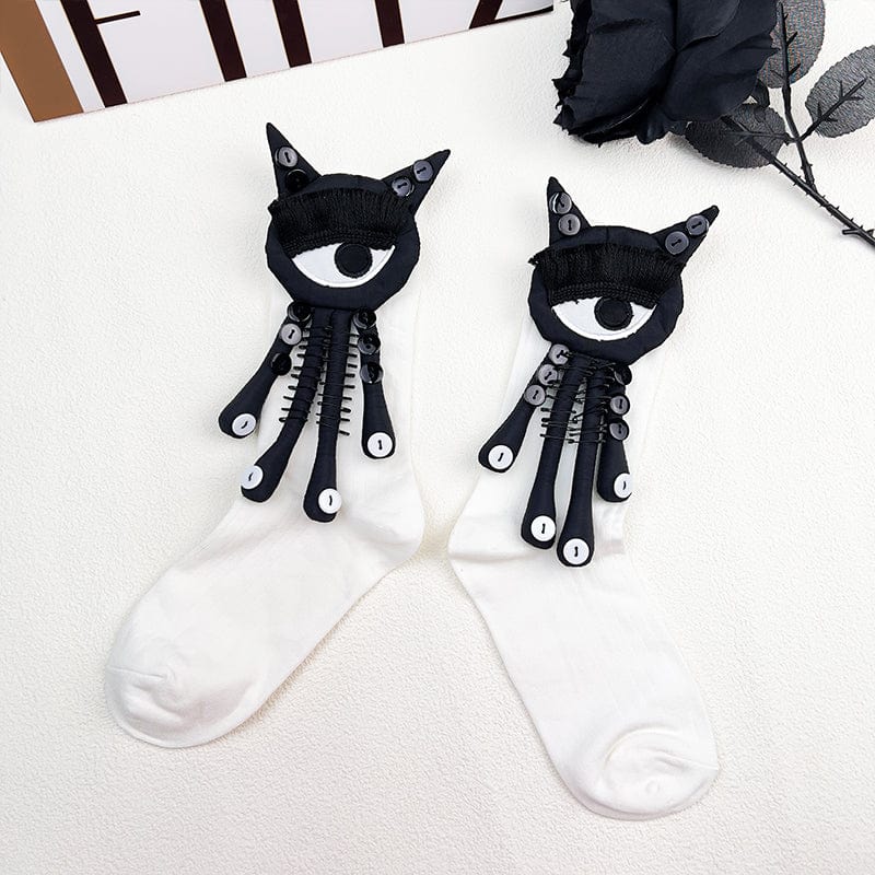 White Socks with Removable Black Googly Eyes Dolls | NueShiny