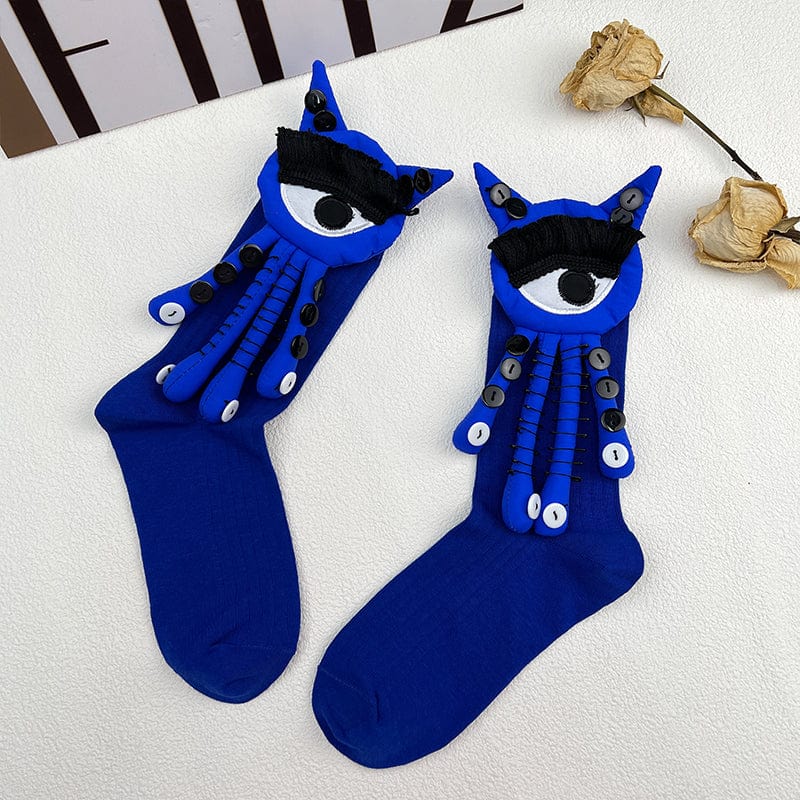 Blue Socks with Removable Blue Googly Eyes Dolls | NueShiny