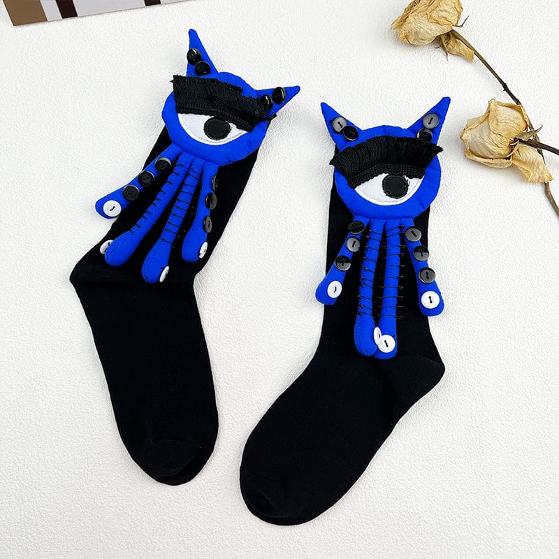 Black Socks with Removable Blue Googly Eyes Dolls | NueShiny