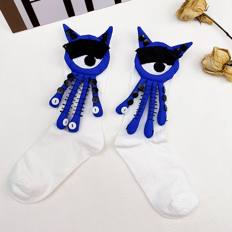 White Socks with Removable Blue Googly Eyes Dolls | NueShiny