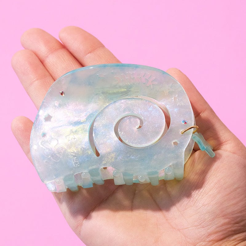 Medium Rippling Blue Shell Hair Claw Clips | NueShiny & Be warm  in