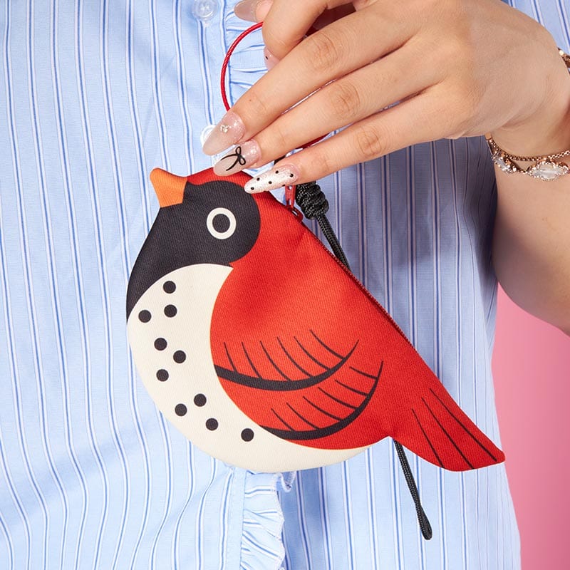 Northern Cardinal Zipper Coin Purse | NueShiny&PIPIZU