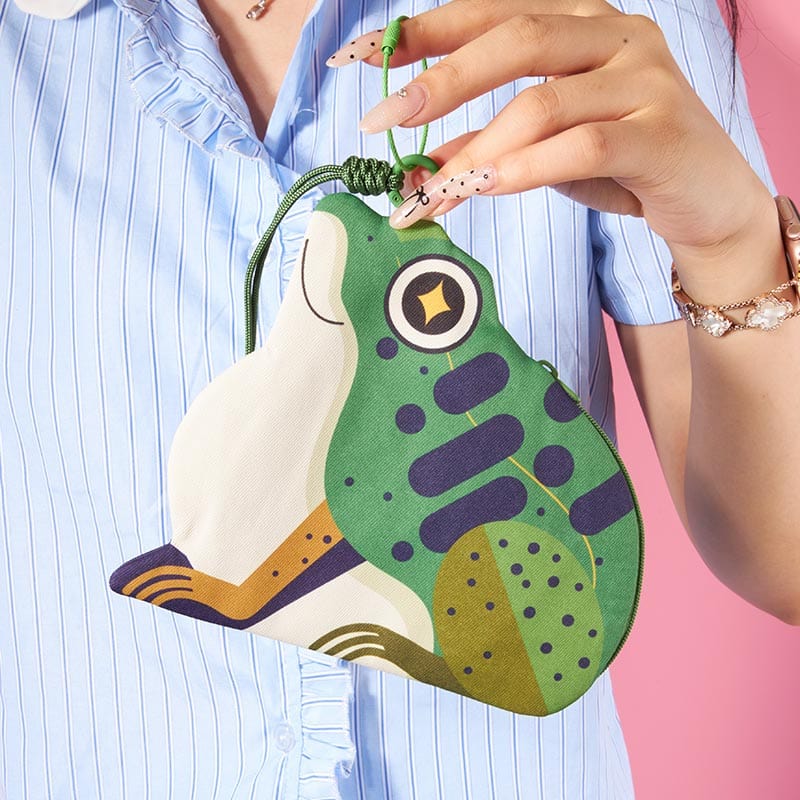 Green Frog & Money Frog Coin Purse with Strap | NueShiny & PIPIZU