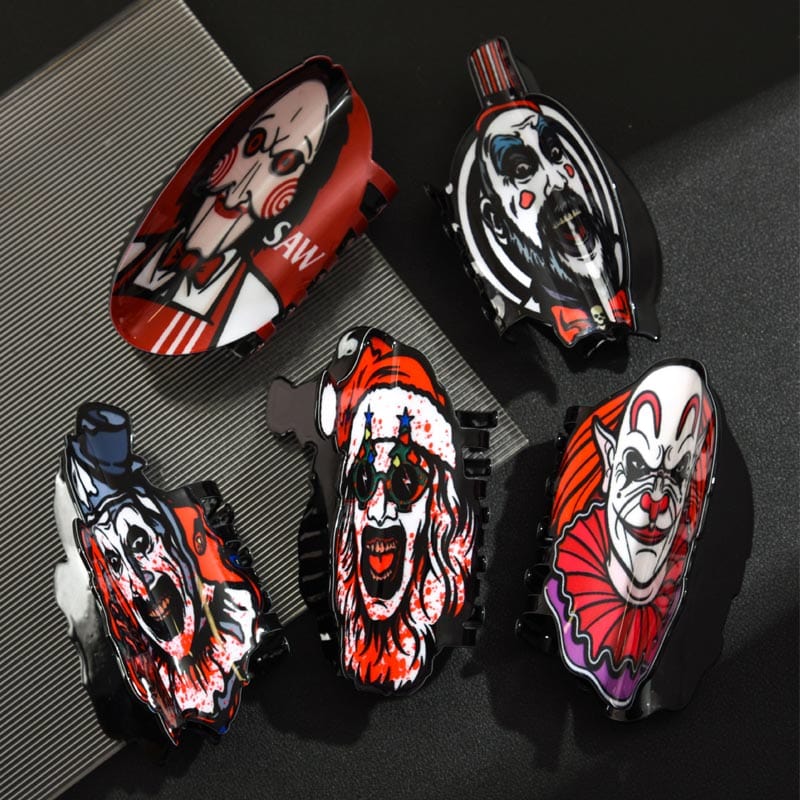 Medium Red Bow Tie Clown Puppet Hair Claw Clips | NueShiny