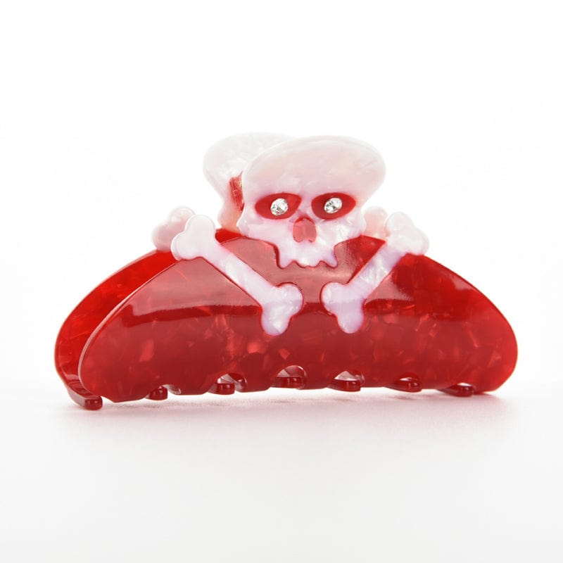 Medium RED Skull Hair Claw Clips | NueShiny