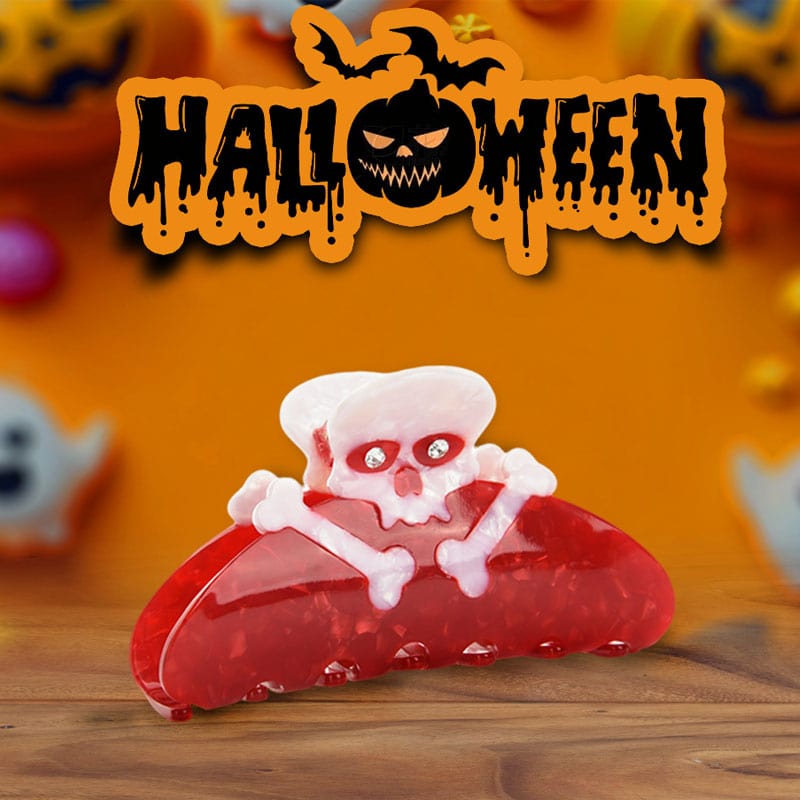 Medium RED Skull Hair Claw Clips | NueShiny