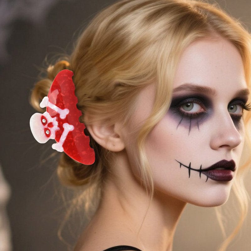 Medium RED Skull Hair Claw Clips | NueShiny