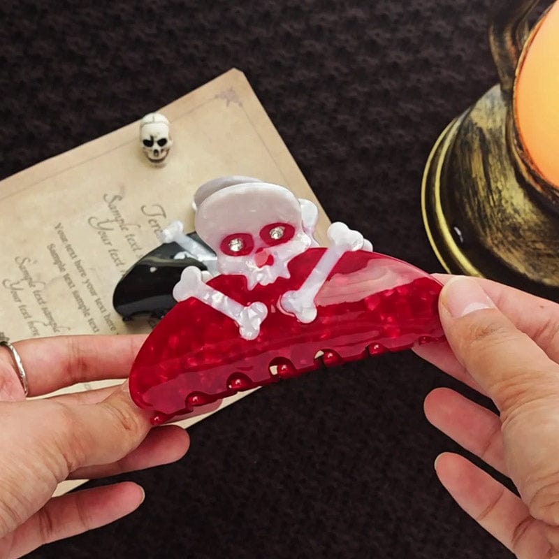 Medium RED Skull Hair Claw Clips | NueShiny