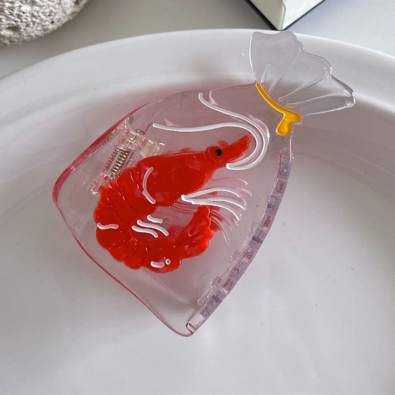Medium Red Prawns Hair Claw Clips | NueShiny