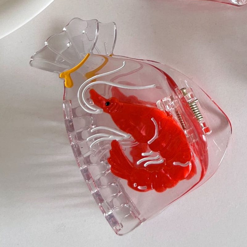 Medium Red Prawns Hair Claw Clips | NueShiny