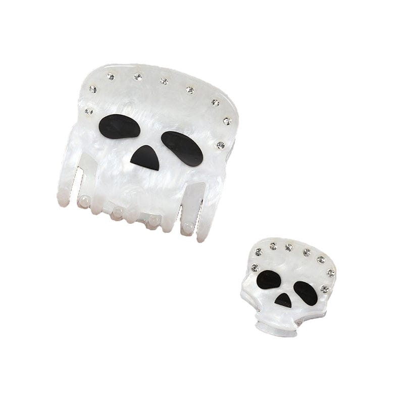 Mini White Skull Hair Claw Clips | NueShiny