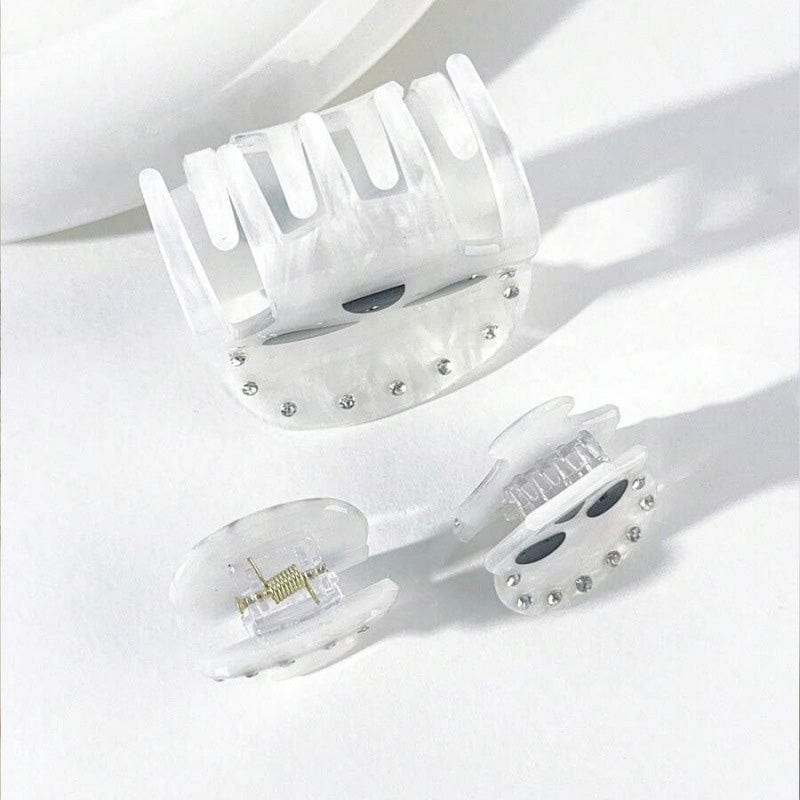 Mini White Skull Hair Claw Clips | NueShiny