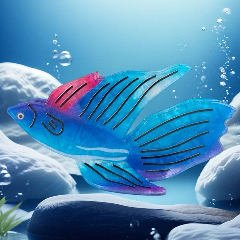 Medium Blue Flying Fish Hair Claw Clips | NueShiny