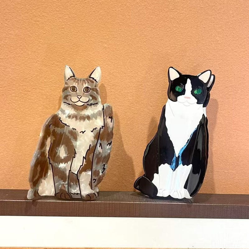 Medium Tuxedo Cat Hair Claw Clips | NueShiny