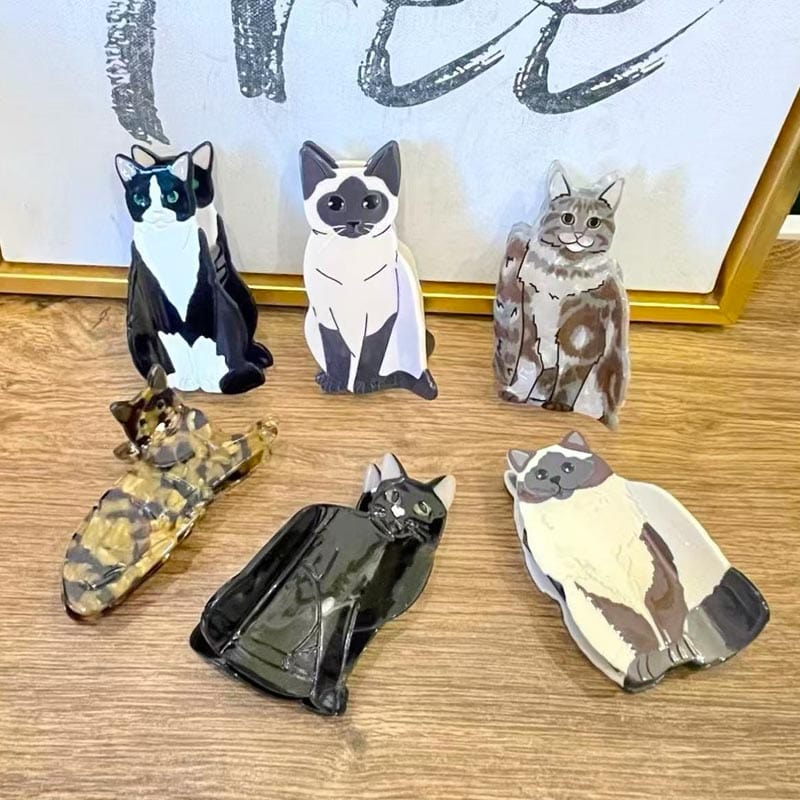 Medium Tuxedo Cat Hair Claw Clips | NueShiny