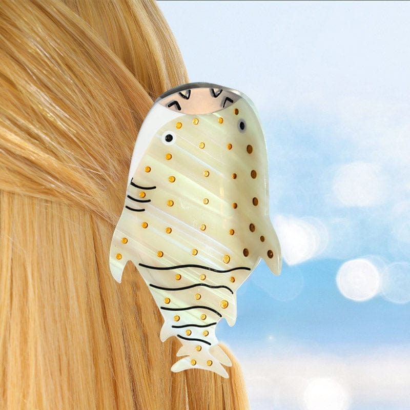 Large Beige Spotted Fish Hair Claw Clips | NueShiny