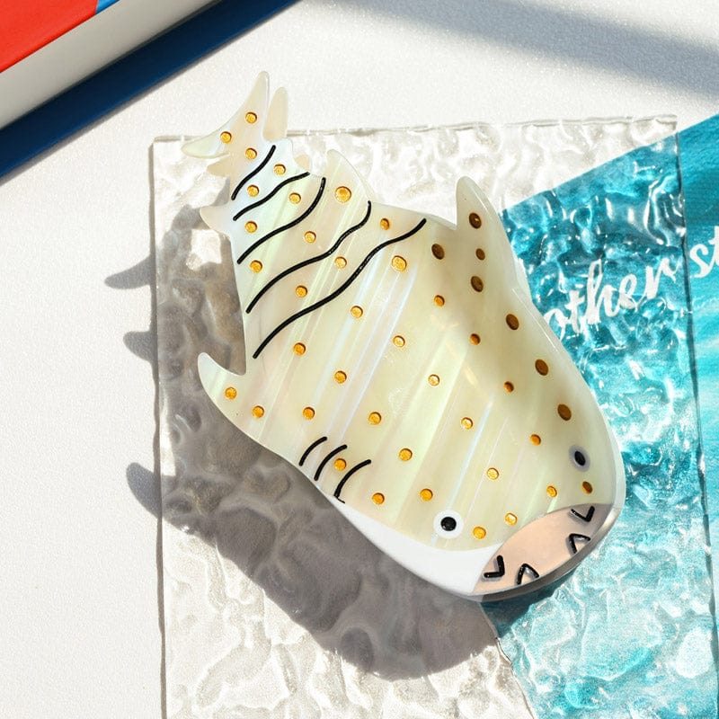 Large Beige Spotted Fish Hair Claw Clips | NueShiny