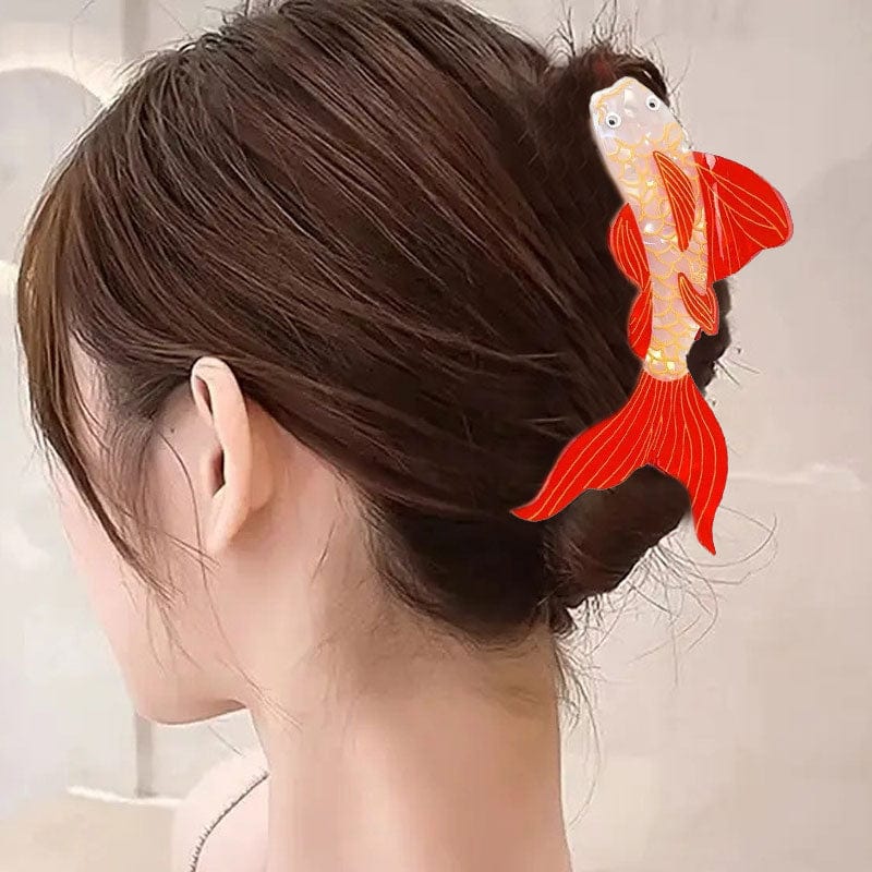 Large White Koi Hair Claw Clips | NueShiny