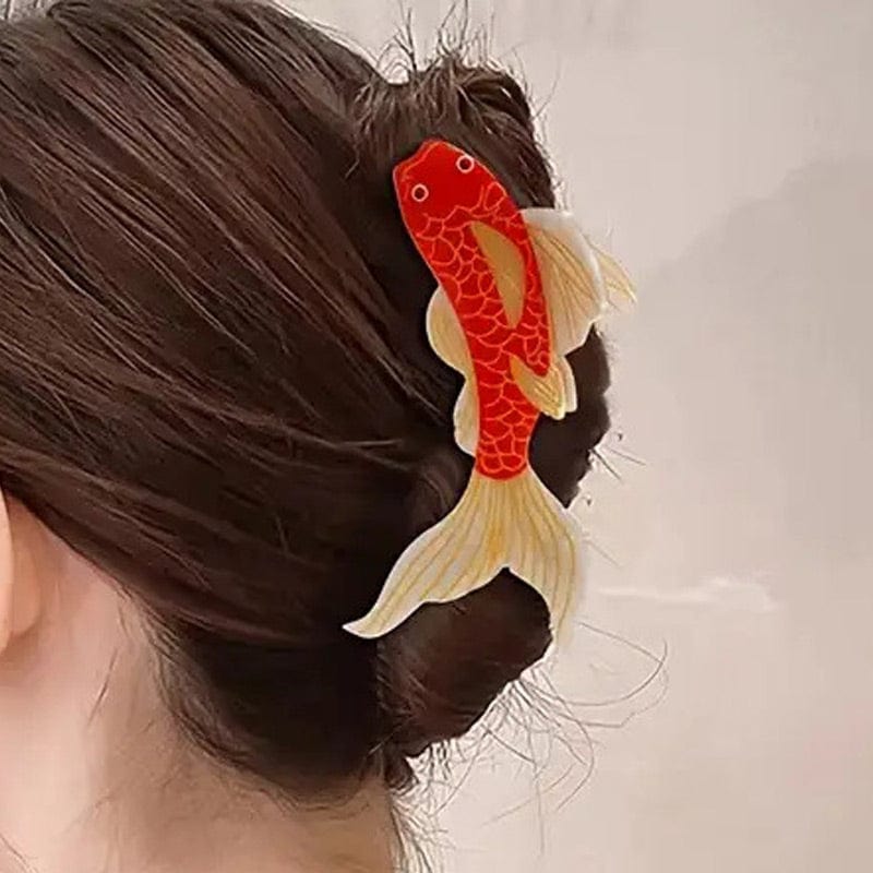 Large Red Koi Hair Claw Clips | NueShiny