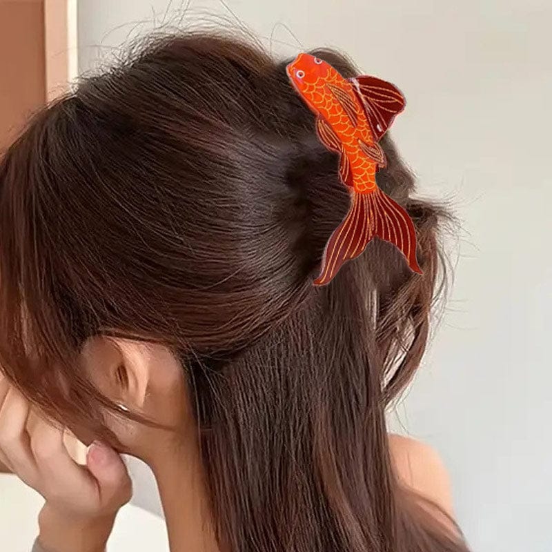 Large Maroon Koi Hair Claw Clips | NueShiny