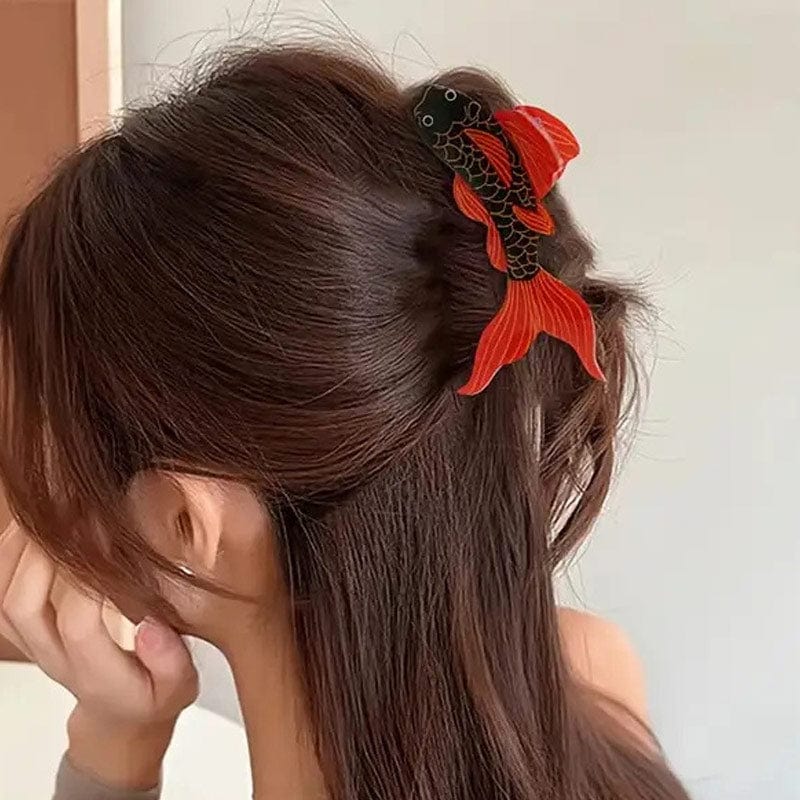 Large Black Koi Hair Claw Clips | NueShiny