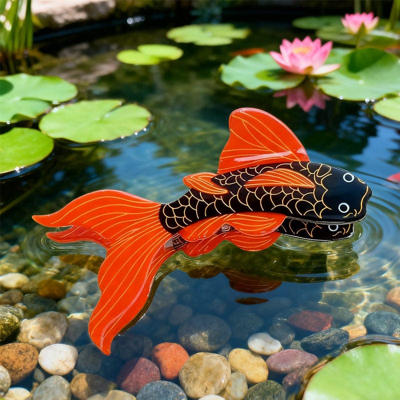 Large Black Koi Hair Claw Clips | NueShiny